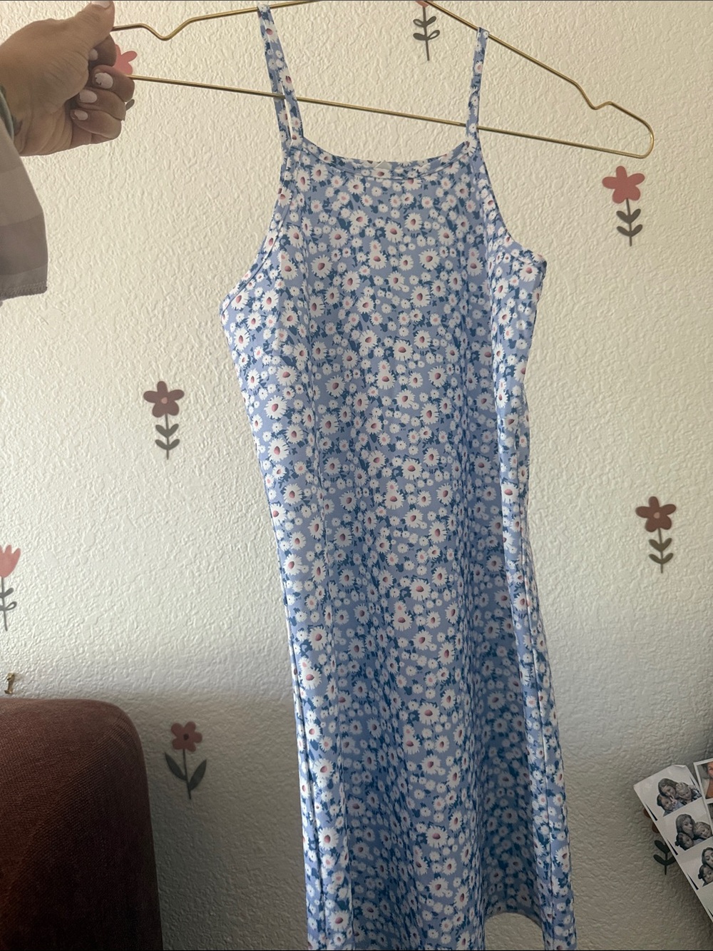 Light Blue Floral Slip Dress